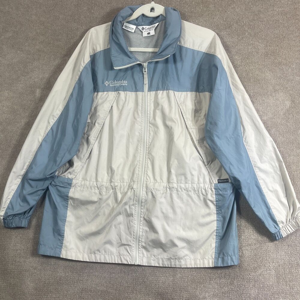 Columbia Windbreaker Jacket Womens L  Pacable Lightweight Outdoor Vented Golf